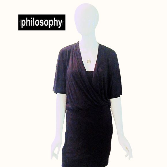 philosophy NEW Surplice Faux Wrap Bandage Bodycon Dress - Picture 4 of 12